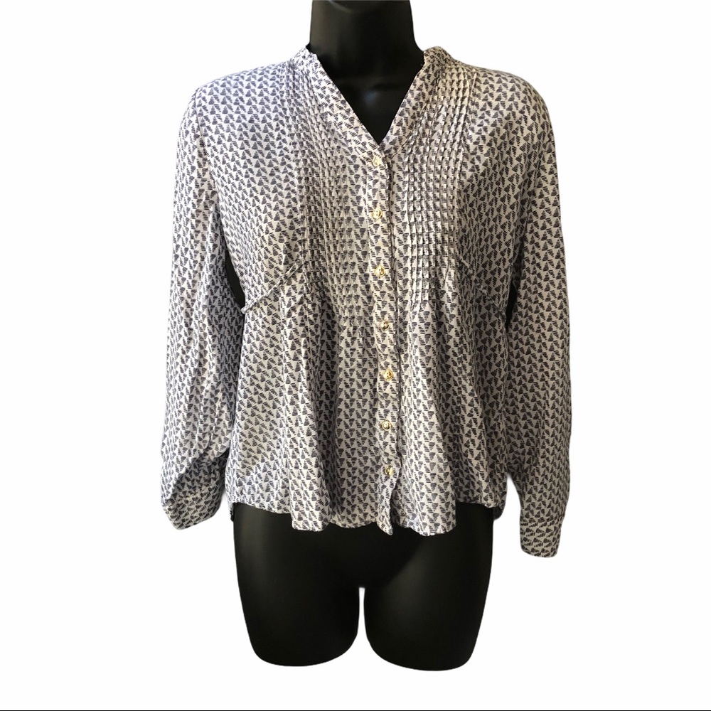 Anthropologie Mine Button Up Top Size L